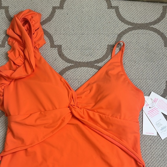 Lilly Pulitzer Olivann One-Piece Orange Swimsuit, size 16 - Picture 5 of 16